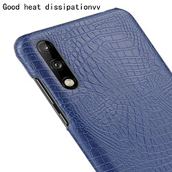 Wewoo Coque Rigide Pour Huawei Enjoy 10s Shockproof Crocodile Texture PC + PU Case Blue pas cher