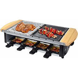 Syntrox Germany Raclette avec plaque de cuisson et pierre chaude en acier inoxydable 8 personnes