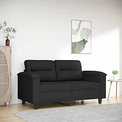 Maison Chic Canapé à 2 places,Sofa de Salon,Canapé droit Noir 120 cm Tissu microfibre -GKD751123