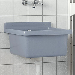 vidaXL Lavabo pour montage murale gris 40x40x24 cm résine