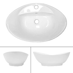 ML DESIGN MODERN LIVING Lavabo 59x20,5x39,5 cm blanc en céramique ML-Design