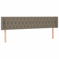 Avis Maison Chic Tête de lit scandinave à LED,meuble de chambre Taupe 183x16x78/88 cm Tissu -MN15488