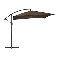 Avis Helloshop26 Parasol déporté rectangulaire 250 x 250 cm inclinable marron 14_0007606