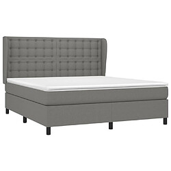 Avis Maison Chic Lit Adulte - Lit simple Lit à sommier tapissier avec matelas moelleux - Meuble de Chambre - Gris foncé 160x200cm Tissu -MN87737