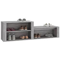 Avis vidaXL Armoire à chaussures Sonoma gris 150x35x45 cm Bois d'ingénierie