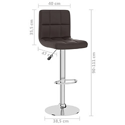 vidaXL Tabouret de bar Marron Similicuir pas cher