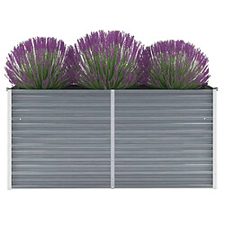 vidaXL Lit surélevé de jardin Acier galvanisé 160x40x77 cm Gris