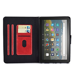 Etui en PU avec support et porte-cartes pour votre Amazon Fire HD 8 (2020) - rouge