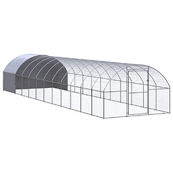 vidaXL Poulailler d'extérieur 3x12x2 m Acier galvanisé