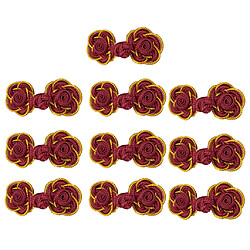 Acheter 10 Paires De Boutons De Nœud Chinois Grenouille Cheongsam Tang Fasteners Red Purple