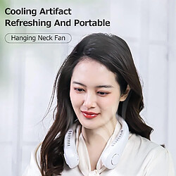 Acheter CalmGeek Fan 5 Gears Digital Display Leafless Portable Hanging Neck 2600mAh Large Capacity Lazy Air Conditioner USB Portable Small Fan (White)