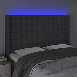 Acheter Maison Chic Tête de lit scandinave à LED,meuble de chambre Gris foncé 147x16x118/128 cm Tissu -MN19068