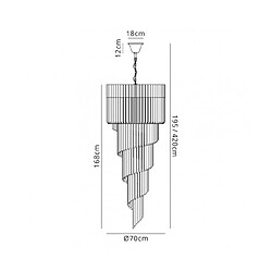 Luminaire Center Suspension 23 ampoules Nickel poli