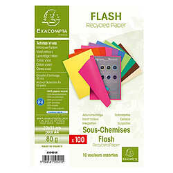 Sous-chemises recyclées 80 g Flash Exacompta 22 x 31 cm couleurs - Paquet de 100 - assorties