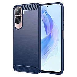 Htdmobiles Coque pour Huawei Honor 90 Lite 5G - housse etui silicone gel carbone + verre trempe - BLEU FONCE