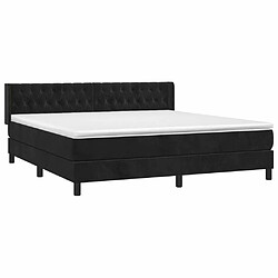 Avis Maison Chic Lit adulte- Lit + matelas,Sommier à lattes de lit avec matelas Noir 180x200 cm Velours -GKD51196