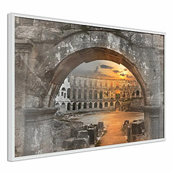 Paris Prix Affiche Murale Encadrée Sunset in the Ancient City 30 x 20 cm Blanc