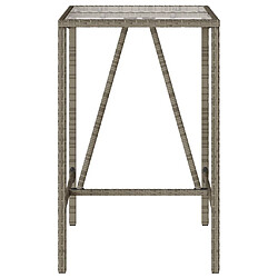 Acheter vidaXL Table de bar d’extérieur gris 70x70x110 cm poly rotin