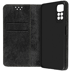 Avizar Étui Redmi Note 11 et Note 11s Tissu Denim Porte-carte Support Noir