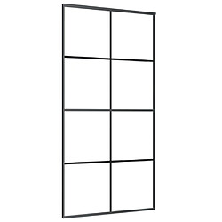 vidaXL Porte coulissante Noir 102,5x205 cm Verre ESG et aluminium