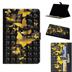 Etui en PU décor spot papillon d'or pour votre Samsung Galaxy Tab A 10.1 (2019)