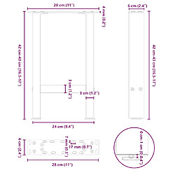 vidaXL Pieds de table basse noir 2 pcs 28x(42-43) cm acier pas cher