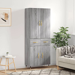 vidaXL Buffet haut Sonoma gris 69,5x34x180 cm Bois d'ingénierie