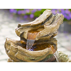 Fontaine de jardin Trabia tronc d'arbre avec cascade et éclairage LED - Ubbink