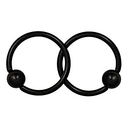 1 paires de nez en acier inoxydable anneau tragus à lèvre captive cerceau noir