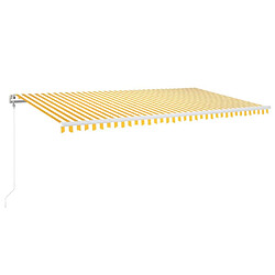 Maison Chic Auvent automatique | Store banne extérieur | Marquise capteur de vent/LED 600x300cm Jaune et blanc -MN40907