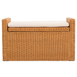 Acheter Mendler Coffre de stockage, banquette M92 rotin avec coussin Kissen 88cm ~ doré