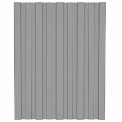 vidaXL Panneaux de toiture 36 pcs Acier galvanisé Gris 60x45 cm