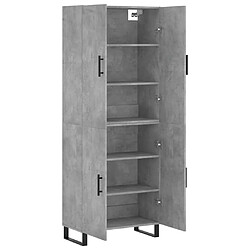 Avis vidaXL Buffet haut Gris béton 69,5x34x180 cm Bois d'ingénierie