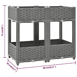 vidaXL Lit surélevé 80x40x71 cm Polypropylène pas cher