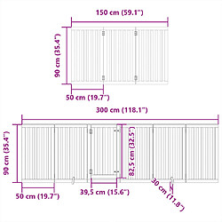 vidaXL Barrière pour chien porte pliable 15 panneaux bois de peuplier pas cher