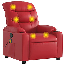 Maison Chic Fauteuil Relax pour salon, Fauteuil de massage inclinable rouge similicuir -GKD44641