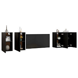 Avis Maison Chic Meubles TV 4 pcs | Banc TV Moderne pour salon | Meuble de Rangement Noir 30,5x30x60 cm Aggloméré -MN19032