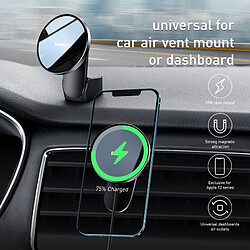 Universal 12 Pro Max Chargeur de voiture sans fil Chargeur de téléphone portable Clip Air Vent Support | Chargeur sans fil (noir)