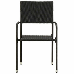 Maison Chic Mobilier à dîner de jardin 3 pcs,Table et chaises d'extérieur Résine tressée Noir -GKD691701 pas cher