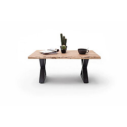 Acheter Inside 75 Table basse CLAREN plateau 110 en acacia massif naturel piétement X laqué anthracite