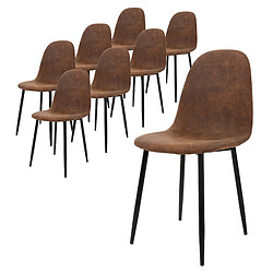 Ensemble de 8 chaises de salle à manger, chaise vintage scandinave tapissée ML-Design