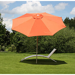 Avis Decoshop26 Parasol de jardin Ø 3m inclinable polyester/aluminium 5kg Terracotta 04_0003884