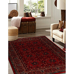 Acheter RUGSX Tapis en laine KASHQAI 4302 300 Fleurs, cadre bordeaux 120x170 cm