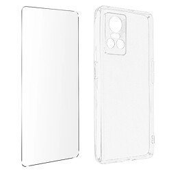 Avizar Coque Realme GT Neo 3 Silicone Gel Souple Film Verre Trempé 9H transparent