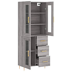 Avis vidaXL Buffet haut Sonoma gris 69,5x34x180 cm Bois d'ingénierie