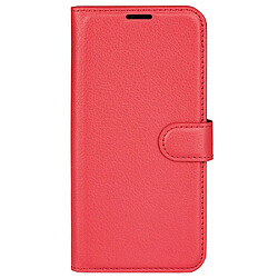 Etui en PU texture litchi, fermeture aimantée avec support rouge pour votre Xiaomi Redmi Note 11 4G (Qualcomm)/Redmi Note 11S 4G