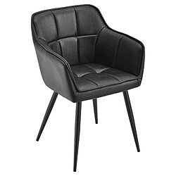 Helloshop26 Fauteuil de salon élégant siège rembourré design imitation velours polyester métal 79 cm noir 03_0005208