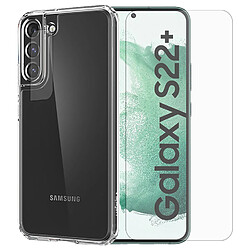 Protection intégrale Verre Trempé Samsung Galaxy S22 Plus +Verre Trempé Caméra Arrière+Coque souple silicone transparente -Visiodirect