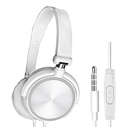 Casque De Jeu Filaire Pliable Deep Bass 3,5 Mm Pour Téléphone / Ordinateur Blanc