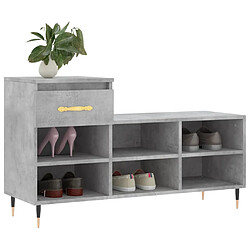 Avis Maison Chic Armoire à Chaussures Gris béton,Meuble de Rangement à Chaussures 102x36x60 cm Bois d'ingénierie -MN94334